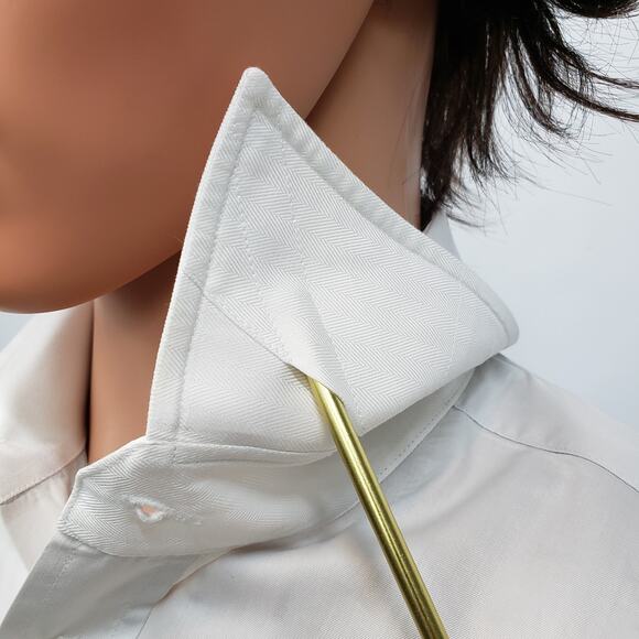 Frank Rostron England Dress Shirt Contrast Collar Two button Cuff Light Gray XL - Picture 4 of 14